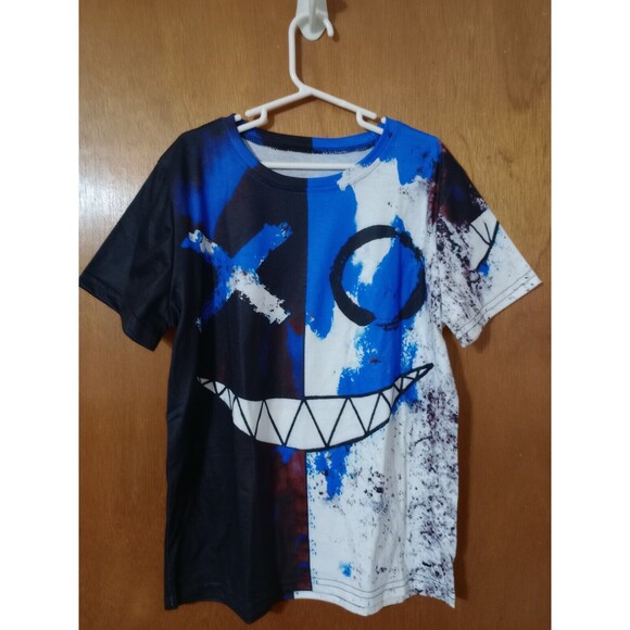 Youth Smiley Face SS T-Shirt Sz 11/12Y Multi-Color Polyester NIP - Picture 1 of 6